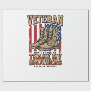 Veteran Danke Meinen Brüdern Vintage Military Shir Geschenkpapier