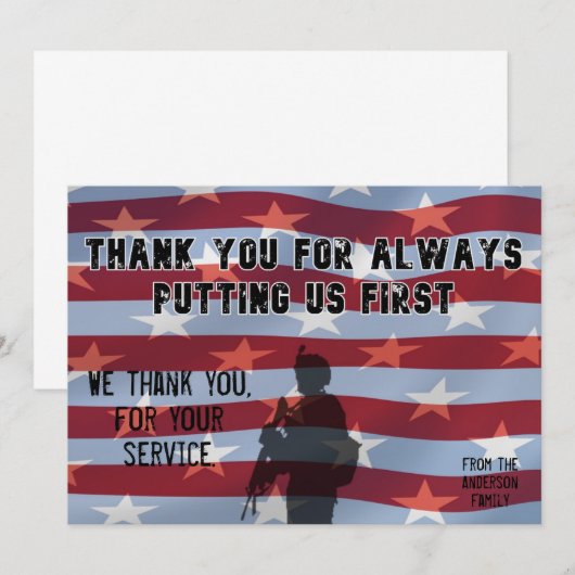Veteran Dankeschön Karte (Vorne/Hinten)