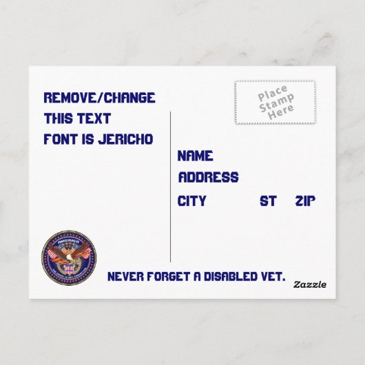 Veteran DAV am besten angesehen groß Bitte beachte Postkarte (Rückseite)