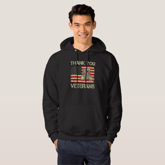 Veteran Day American Flag Vielen Dank Veteran Comb Hoodie (Vorne ganz)