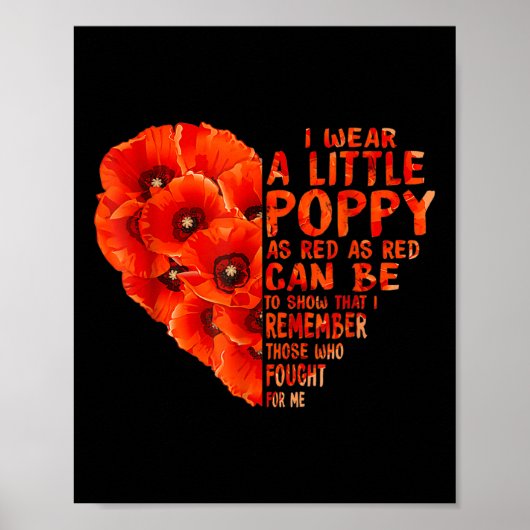 Veteran Day, damit wir nicht vergessen Red Poppy B Poster (Vorne)
