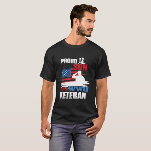 Veteran Day Ww2 Stolz Sohn eines Wwii Veteran T-Shirt (Vorne ganz)