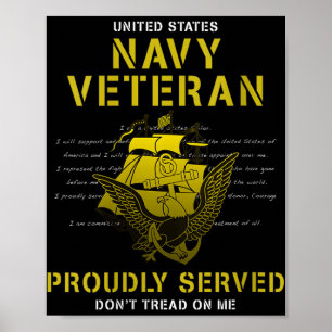 Veteran der Marinebranche, stolz V-Nacken serviert Poster