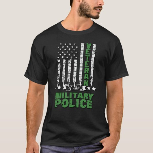 Veteran der Militärpolizei - US-Flagge T-Shirt (Vorderseite)