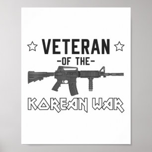 Veteran der patriotischen Rifle-Waffe im Koreakrie Poster