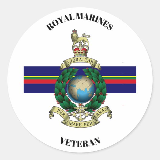 Veteran der Royal Marines Runder Aufkleber (Vorderseite)