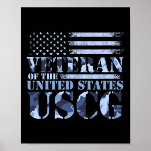 Veteran der Uscg Camouflage America Fla, Staaten Poster