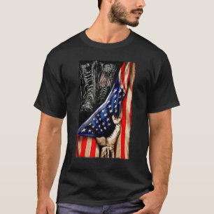 Veteran Dog Tag Kampfstiefel Amerikanische Flagge  T-Shirt