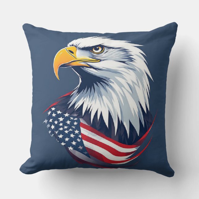 Veteran Eagle Gift – American Flag Design Kissen (Vorderseite)