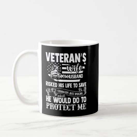 Veteran Ehefrau Army Husband Soldier Sprichwort Co Kaffeetasse (Links)