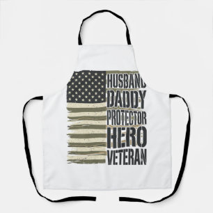 Veteran Ehemann Daddy Beschützer Held Flag Shirt D Schürze