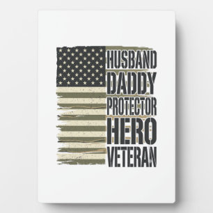 Veteran Ehemann Daddy Beschützer Held Flagge Shirt Fotoplatte