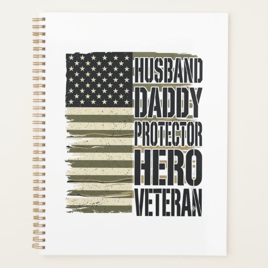 Veteran Ehemann Daddy Beschützer Held Flagge Shirt Planer (Vorderseite)