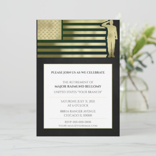 Veteran-Einladung Einladung (Stehend Vorderseite)