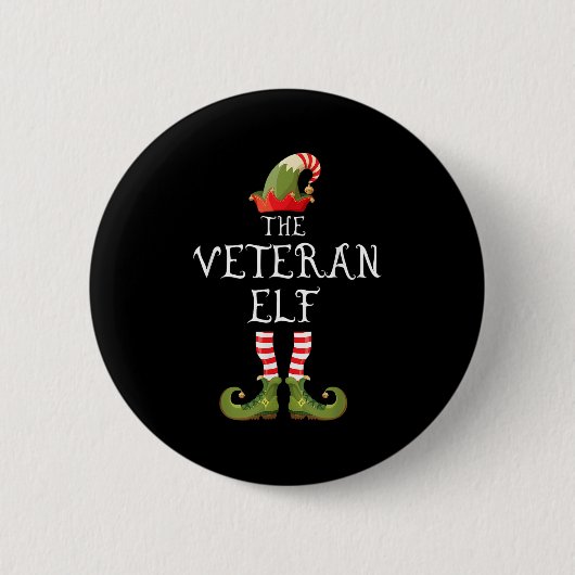 Veteran Elf Family Matching Group Christmas Us Arm Button (Vorderseite)