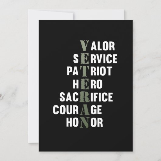 Veteran Fakten Happy Veterans Day Support Grafik Einladung (Vorderseite)