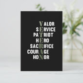 Veteran Fakten Happy Veterans Day Support Grafik RSVP Karte (Stehend Vorderseite)