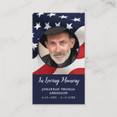 Veteran Flag Memorial Gebet-Karte Beerdigung Gefal Telefonnummerkarte (Vorderseite)