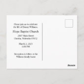 Veteran Funeral Einladung Post Postkarte (Rückseite)