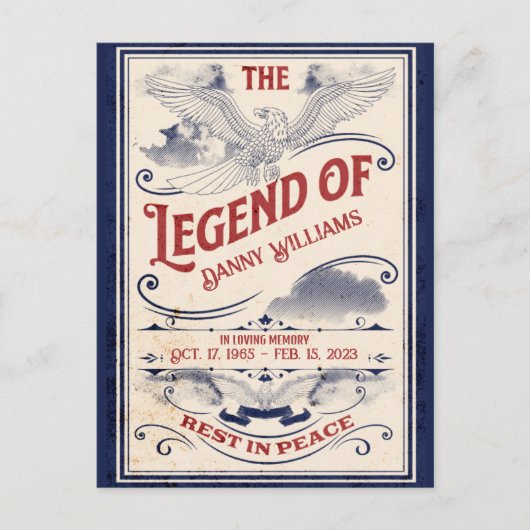 Veteran Funeral Einladung Post Postkarte (Vorderseite)