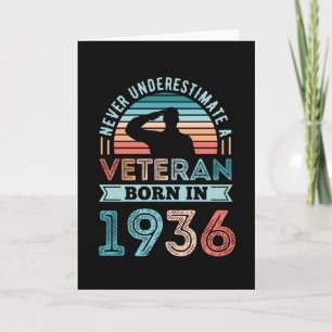 Veteran geboren 1936 90. Geburtstagsgeschenk Karte