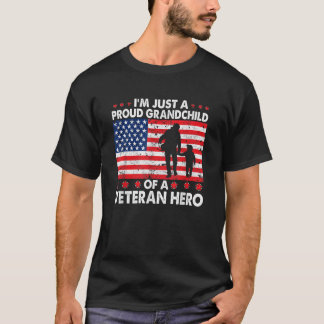 Veteran Grandchild America Flag Veteran Patriotic T-Shirt