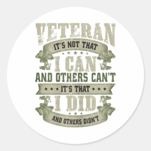 Veteran ist es nicht, dass ich und andere Cant Vet Runder Aufkleber