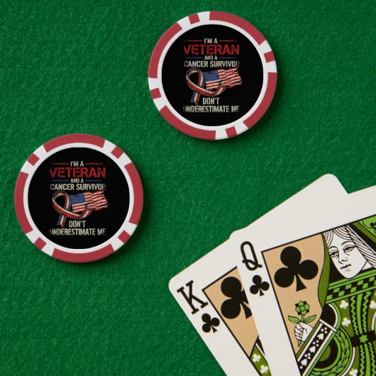 Veteran Krebspatient Über- oder Unterschätze Mich Pokerchips (Pokertisch (doppelt))
