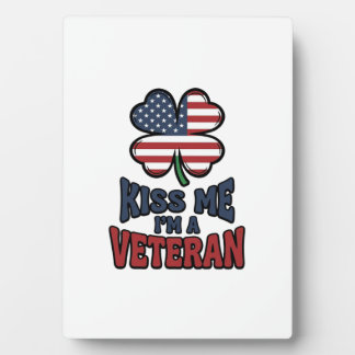 Veteran Küss Mich Patriotischer Klee Vintage-Shirt Fotoplatte
