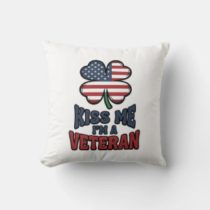 Veteran Küss Mich Patriotischer Klee Vintage-Shirt Kissen