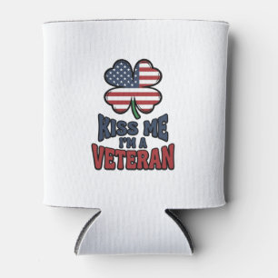 Veteran Küsse Mich Patriotischer Klee Vintage-Shir Dosenkühler