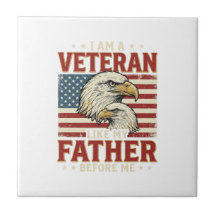 Veteran Like My Father Before Me Eagle T-Shirt_1 Fliese