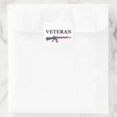 Veteran-M16-Aufkleber Quadratischer Aufkleber (Tasche)