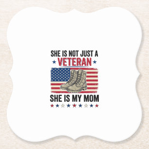 Veteran Mama Patriotisches Militärstiefel-Shirt-De Untersetzer