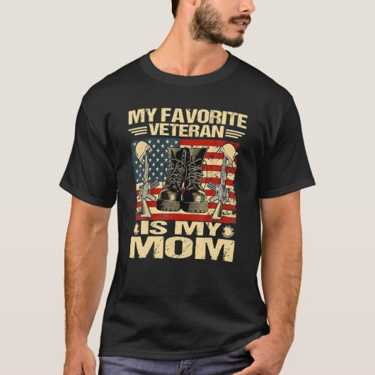 Veteran mein Lieblingsveteran ist meine Mama stolz T-Shirt (Vorderseite)