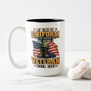 Veteran MEINE ZEIT IN UNIFORM IST VORBEI Zweifarbige Tasse