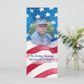 Veteran Memorial Beerdigung Lesezeichen Card Menükarte (Stehend Vorderseite)