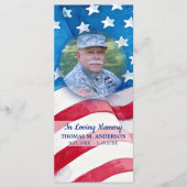 Veteran Memorial Beerdigung Lesezeichen Card Menükarte (Vorderseite)