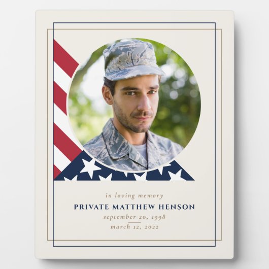 Veteran Memorial Foto Plaque Fotoplatte (Vorderseite)