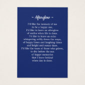 Veteran Memorial Prayer Card Foto Patriotische Fla (Rückseite)