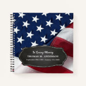 Veteran Memorial US Flag Funeral GuestBook Notizblock (Vorderseite)