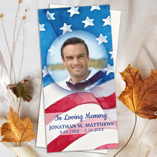 Veteran Memorial US Flag Militärische Beerdigung Dankeskarte