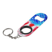 *~* Veteran Military Red White American Flag Mini Flaschenöffner (Vorderseite Schrägansicht)