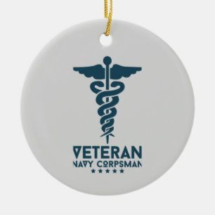 Veteran Navy Corpsman   Anerkennung militärischer  Keramik Ornament