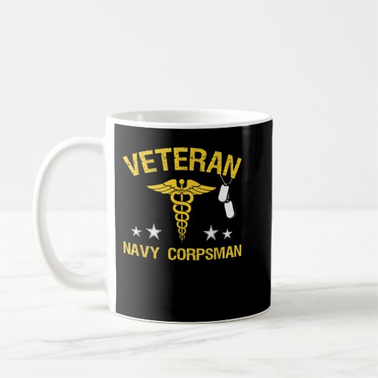 Veteran Navy Corpsman T Shirt Kaffeetasse (Links)