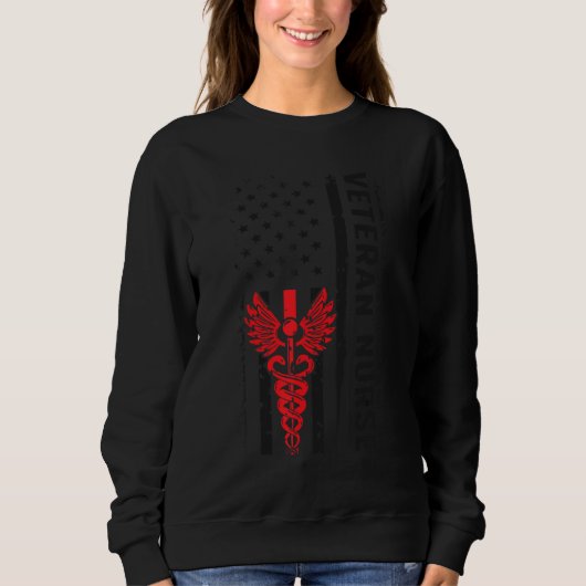 Veteran Nurse US Flag Veteran Nursing 2 Sweatshirt (Vorderseite)