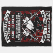 Veteran Opa Fleecedecke (Vorderseite (Horizontal))