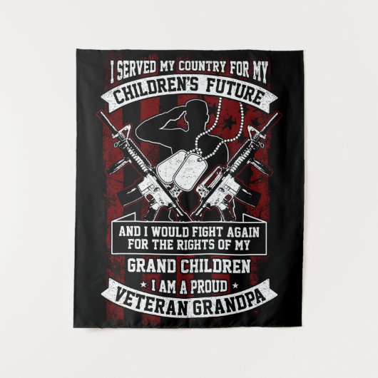 Veteran Opa Wandteppich (Vorderseite)