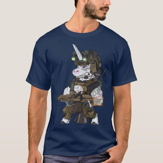 Veteran Operator Military Tactical Unicorn T-Shirt (Vorderseite)