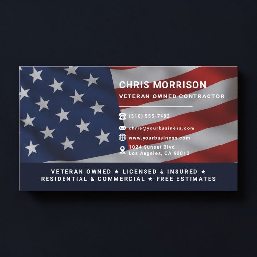 Veteran Owned Contractor Professional Visitenkarte